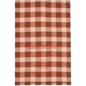 Acne Studios Brown and Pink Plaid Scarf